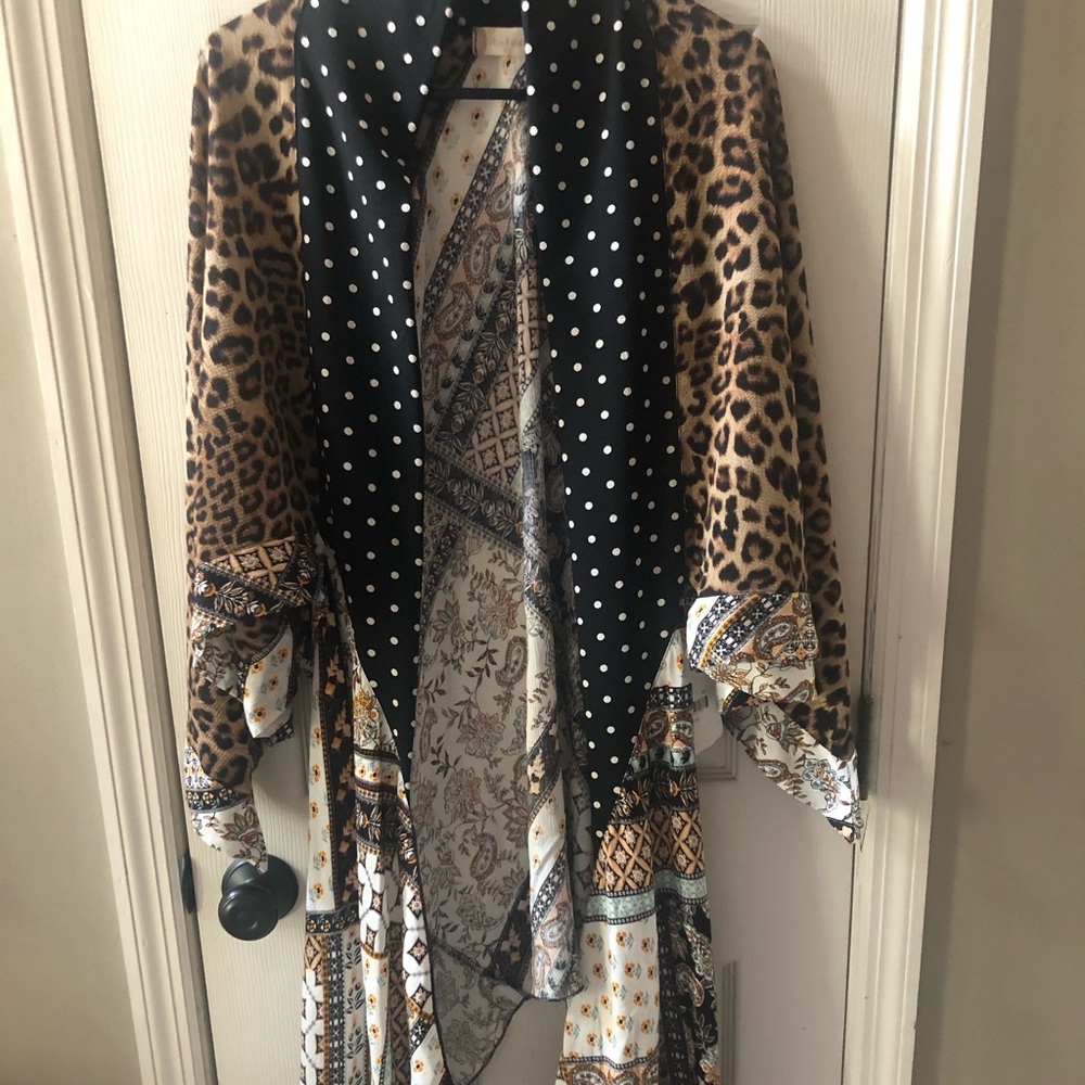 Leopard print kimono